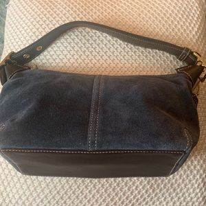 Coach mini blue suede hobo bag Authentic